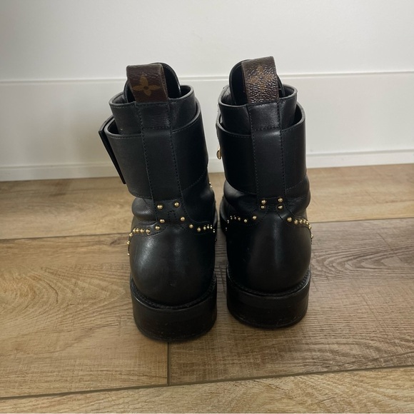 Louis Vuitton 38 1/2 M Combat Leather Boots with dust bag - Picture 6 of 12